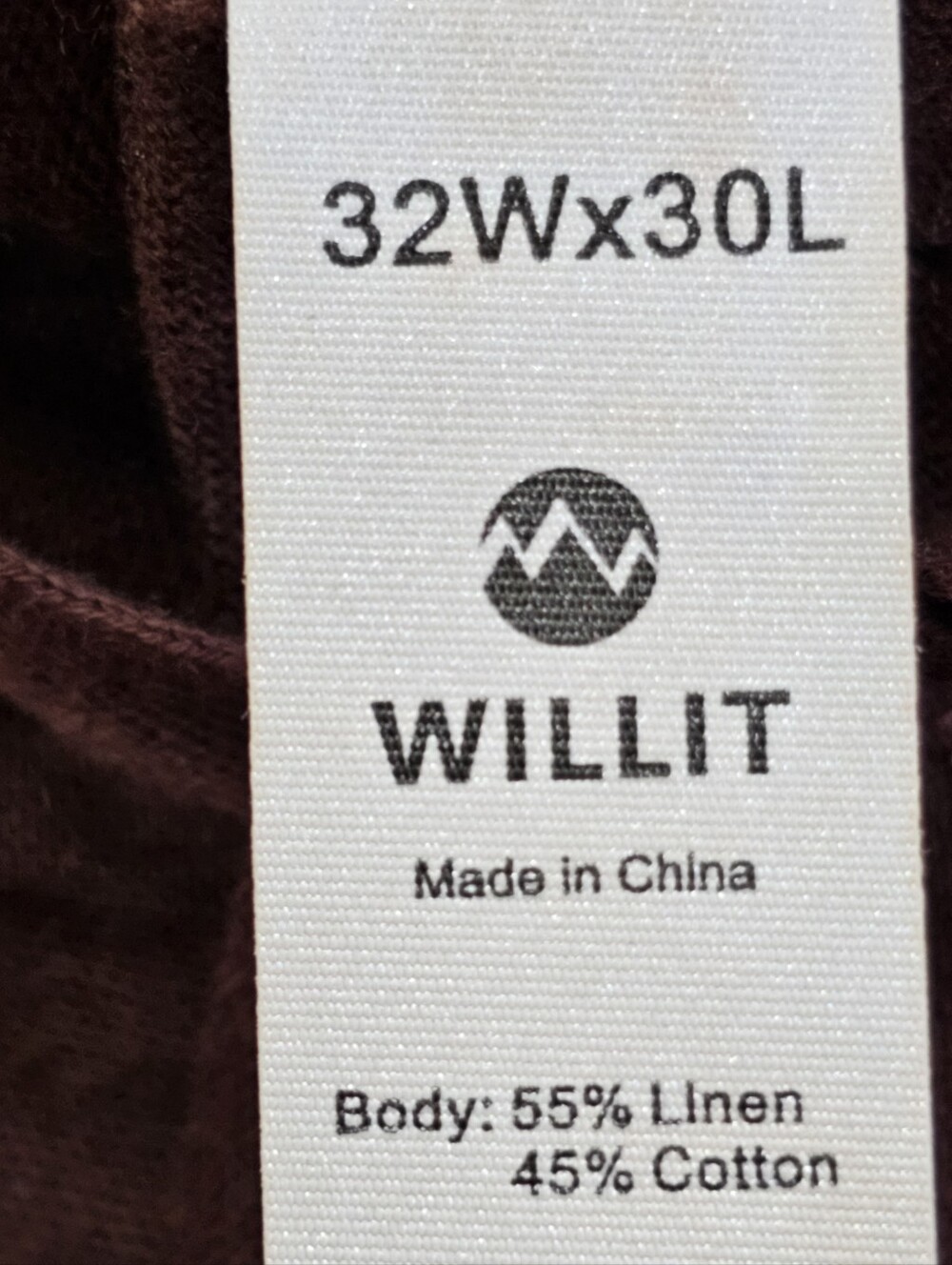 New Willit Burgundy Red Straight Fit Cotton Linen Blend Twill Chino Trousers - Picture 8 of 13
